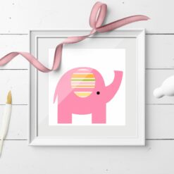 Rosa elefant - kort med konvolutt