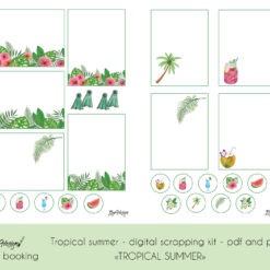 Tropical Summer Journaling cards for scrapbooking